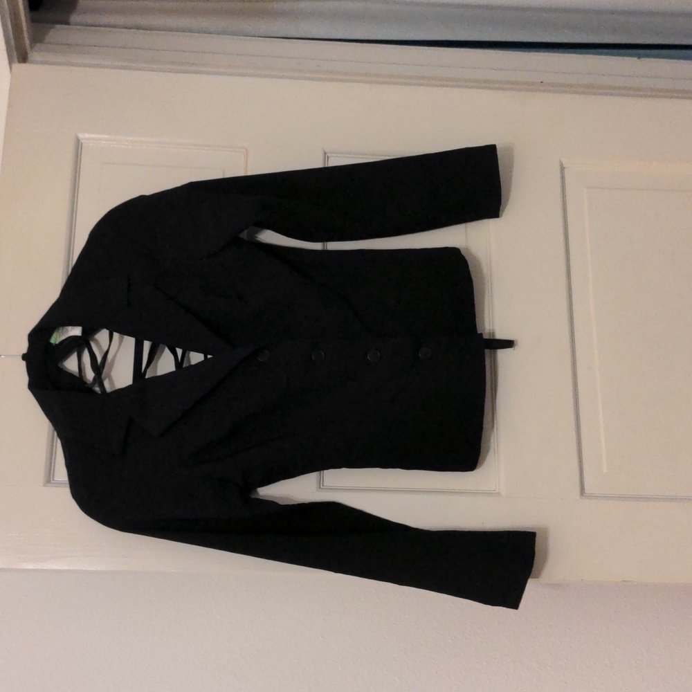 Black lace up blazer